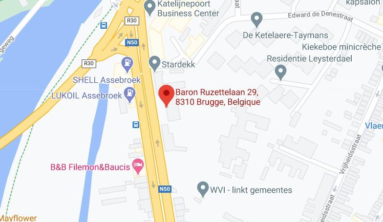 Situation carte Maps Optelec Belgique
