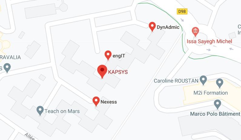 Situation carte Maps société Kapsys