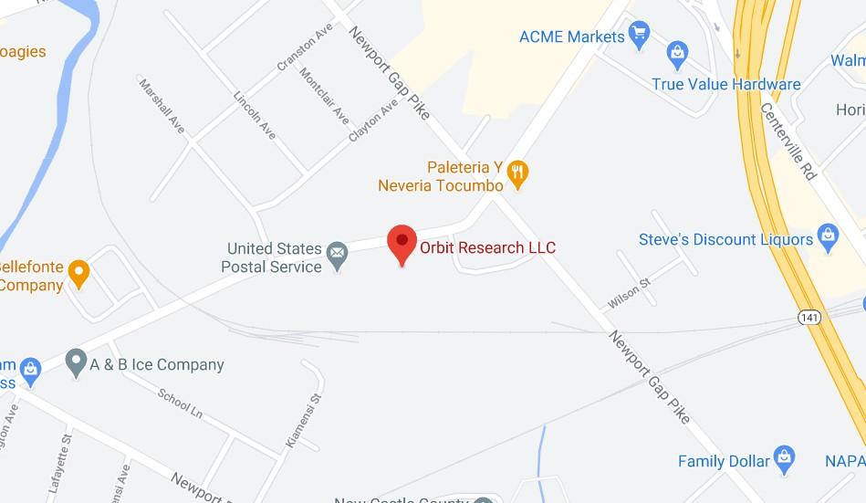 Carte Maps du siège de la société Orbit Research