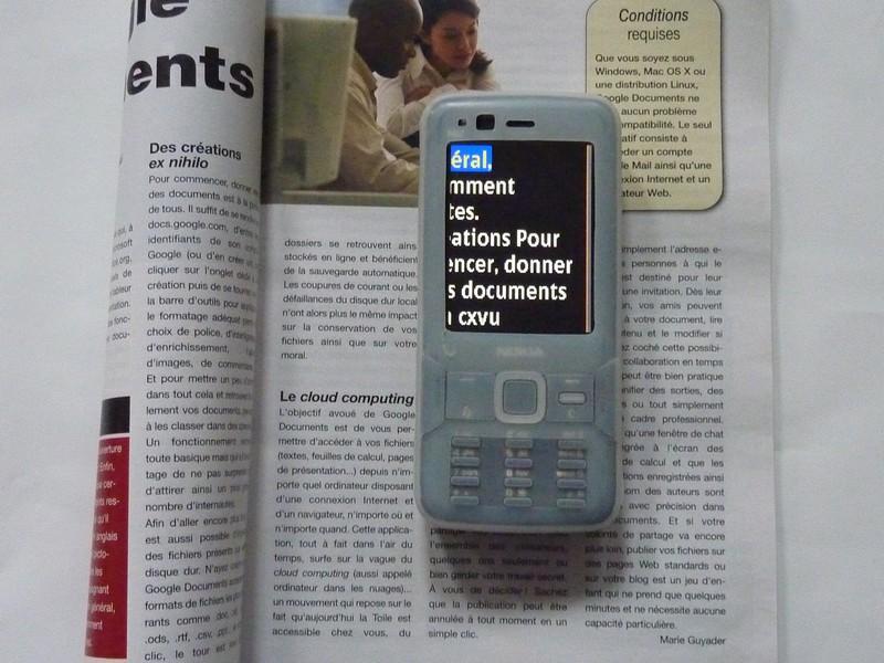 Téléphone Symbian avec l'application Knfb Reader